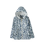 Floral Print Hooded Zip-Up Jacket – White & Navy