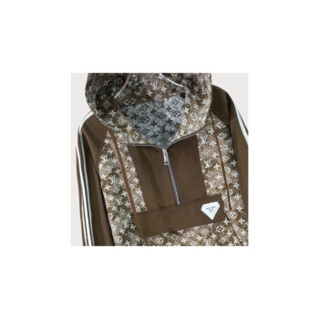 Luxury Brown Monogram Hooded Pullover Jacket