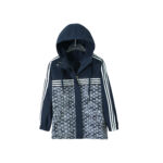 Luxury Monogram Navy Hooded Windbreaker Jacket