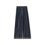 Dior-Inspired Wide-Leg Denim Pants with Logo Trim Detail