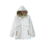 White Hooded Jacket with Classic Check Lining