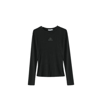 Gucci Classic Black Long-Sleeve Top with Minimal Logo