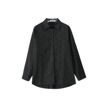 Classic Black Button-Up Shirt – Minimalist Long Sleeve
