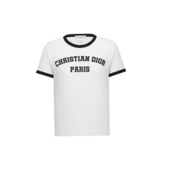 Christian Dior Paris Contrast Trim Cotton T-Shirt